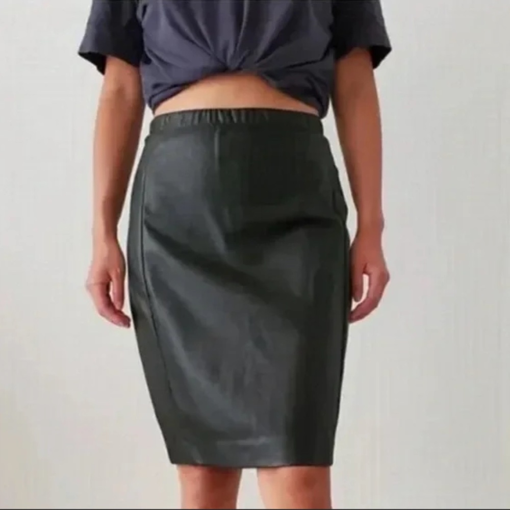 Aritzia Babaton Faux Leather Jayden Black Pencil Skirt